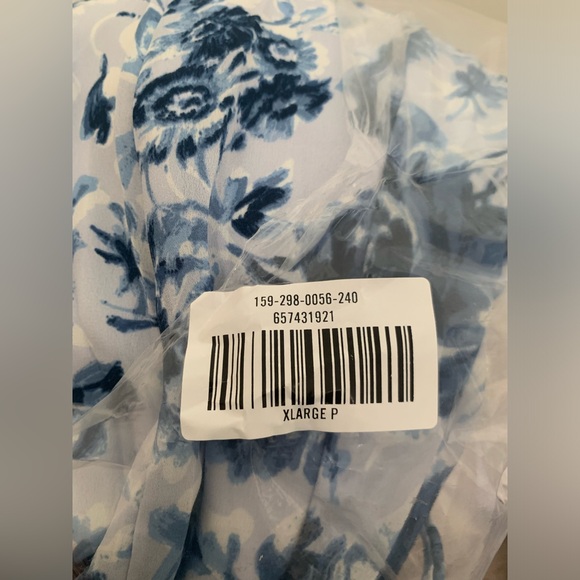 Abercrombie & Fitch NWT Camille Tie-Back Gown Maxi - Light Blue Floral - XLP - Picture 13 of 14